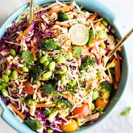 Roasted Broccoli SunButter Coleslaw