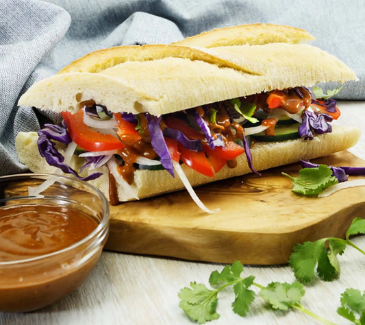 Veggie Sammies with SunButter Satay Sauce